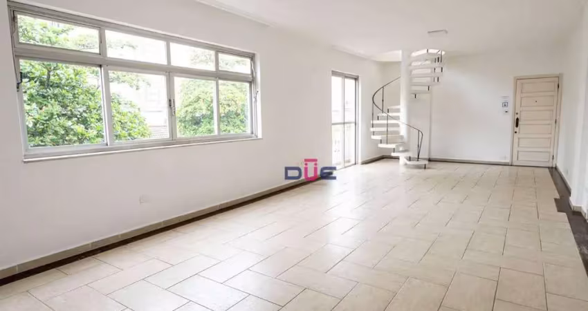 Apartamento duplex com 5 dormitórios, elevador, garagem box privativa,  predio de 4 andares, à venda - embaré - santos/sp
