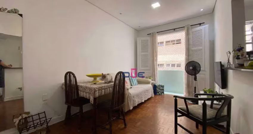 Apartamento com 2 dormitórios com varanda  a 1 quadra da praia, elevador  à venda, 79 m² por R$ 403.000,00- Boqueirão - Santos/SP