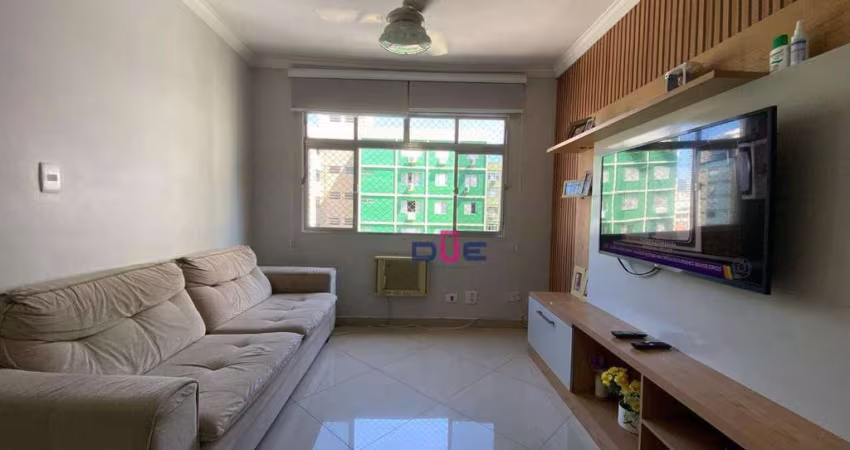 Apartamento no Jaú com 3 dormitórios, andar alto, vaga box privativa e elevador à venda, 83 m² por R$ 500.000 - Embaré - Santos/SP