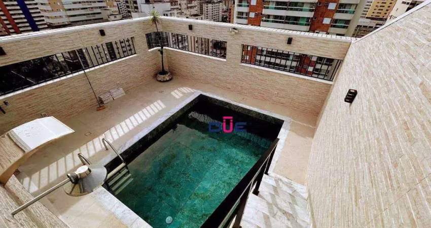 Cobertura com 3 dormitórios à venda, 357 m² por r$ 3.500.000 - pompéia - santos/sp