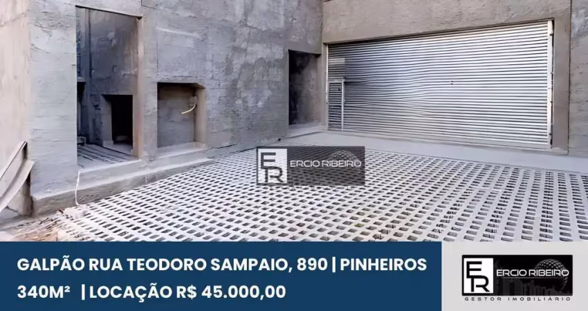 Galpão para alugar, 340 m² por r$ 48.000/mês - pinheiros - são paulo/sp