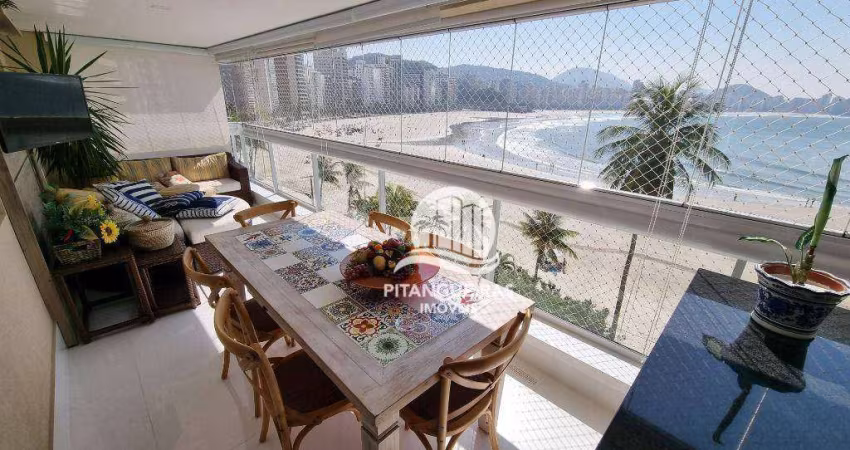 Astúrias - Maravilhoso Apartamento Frente Total ao Mar , Varanda Gourmet - Guarujá/SP