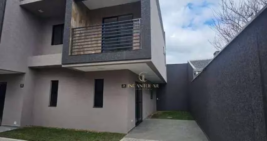 Sobrado tríplex à venda no pinheirinho, 106m² de área interna + terraço, face noroeste, 3 dormitórios (1 suíte com closet), vista livre, r$ 650.000