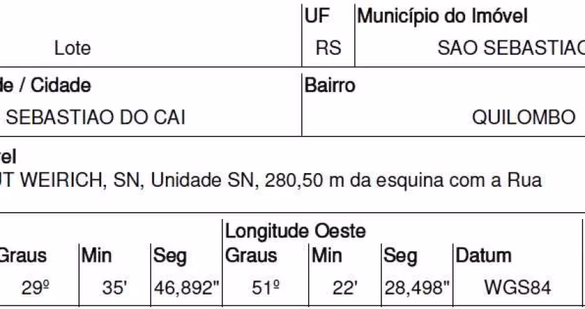 Oportunidade Única em SAO SEBASTIAO DO CAI - RS | Tipo: Terreno | Negociação: Venda Direta Online  | Situação: Imóvel