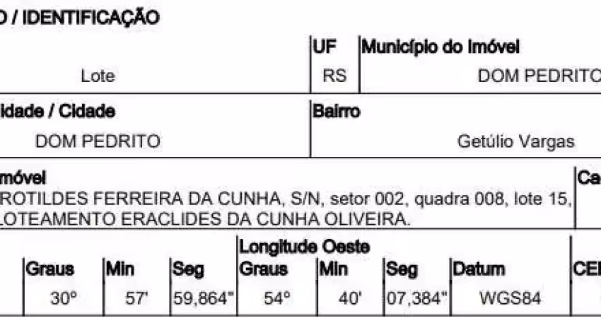Oportunidade única em dom pedrito - rs | tipo: terreno | negociação: venda direta online  | situação: imóvel