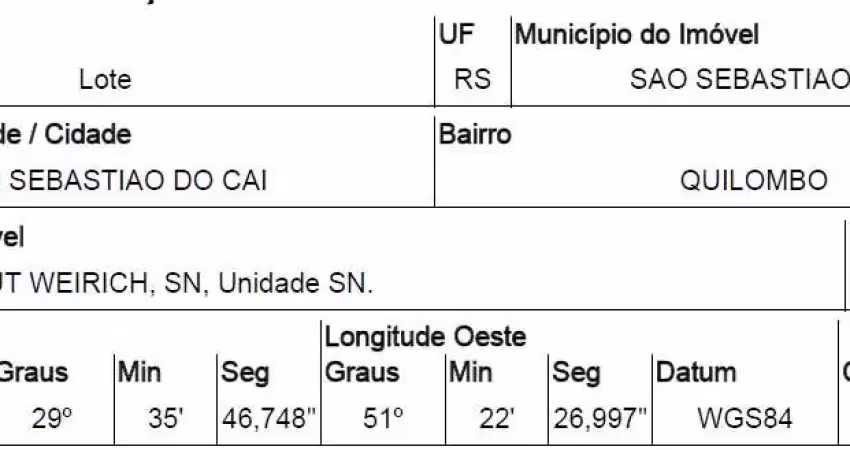 Oportunidade única em sao sebastiao do cai - rs | tipo: terreno | negociação: venda direta online  | situação: imóvel
