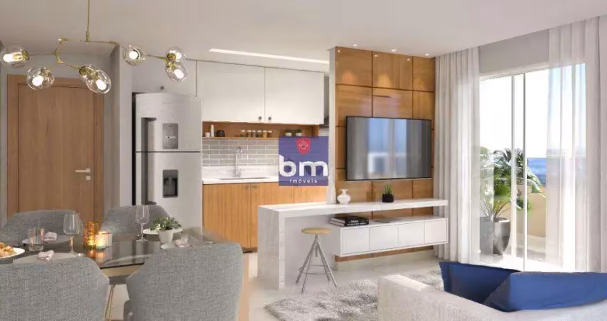 Apartamento à venda em praia grande, guilhermina, com 1 quarto, com 40.61 m²