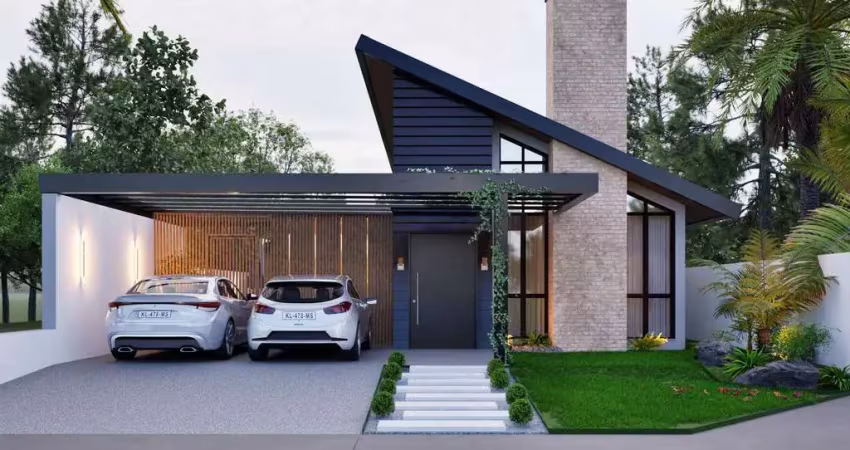 Casa moderna com 3 dormitórios e área de lazer completa