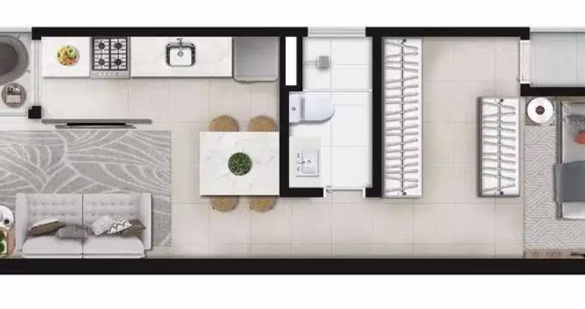 Apartamento com 1 quarto à venda na Vila Valparaíso, Santo André 