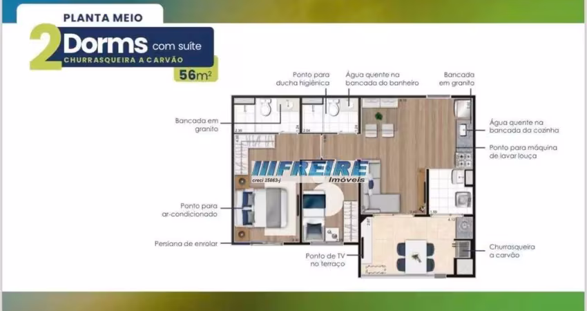 Apartamento com 2 dormitórios à venda, 56 m² por r$ 522.500,00 - campestre - santo andré/sp
