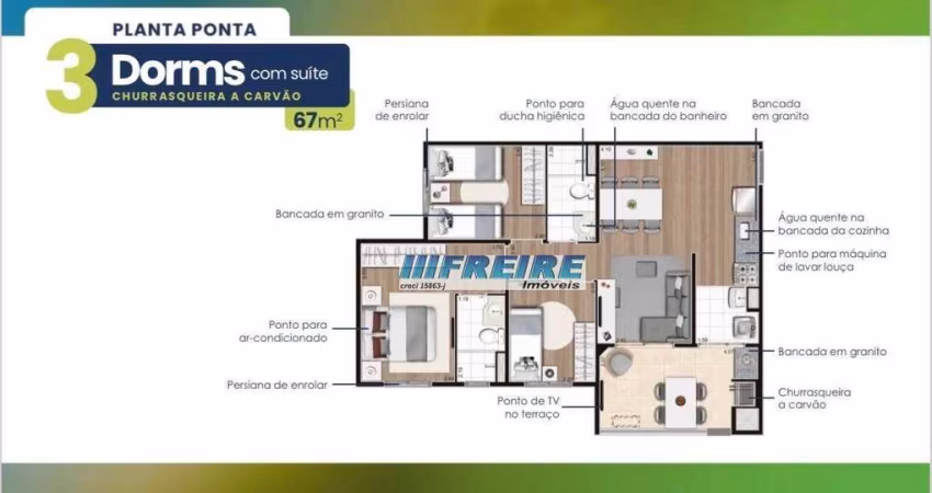 Apartamento com 3 dormitórios à venda, 67 m² por R$ 658.800,00 - Campestre - Santo André/SP