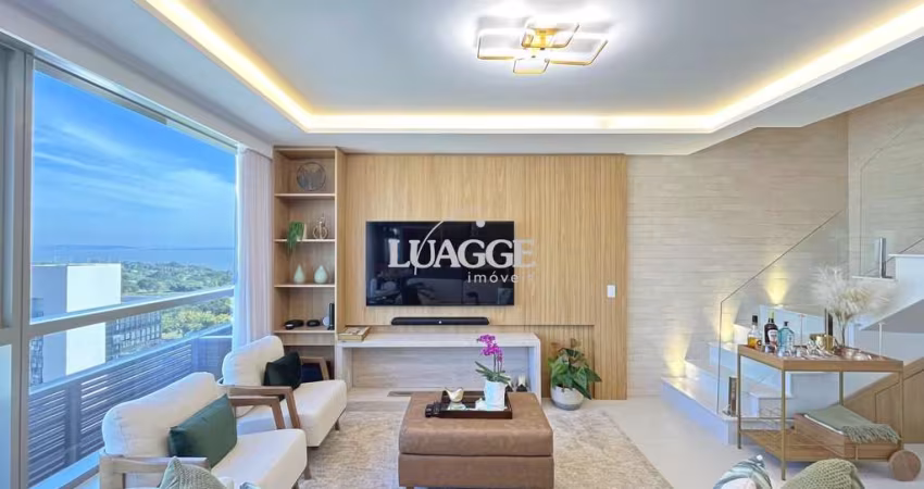 Lindíssimo apartamento Duplex, semi mobiliado, andar alto de 2 dormitórios vaga de garagem coberta O Atmosfera Air possui uma localização privilegiada, que une as conveniências da cidade com uma vista