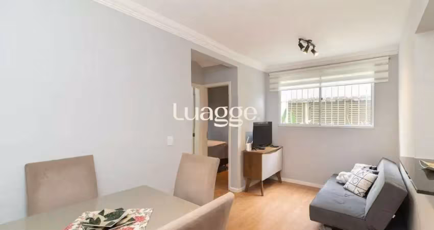 Apartamento mobiliado para locação em condomínio fechado no bairro glória - 44m² área privativa - piso laminado - 02 quartos - 01 vaga
