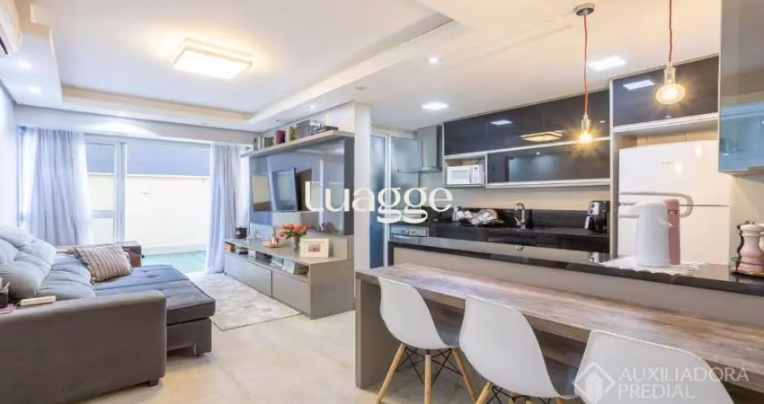 Apartamento garden com pátio privativo e churrasqueira no petrópolis