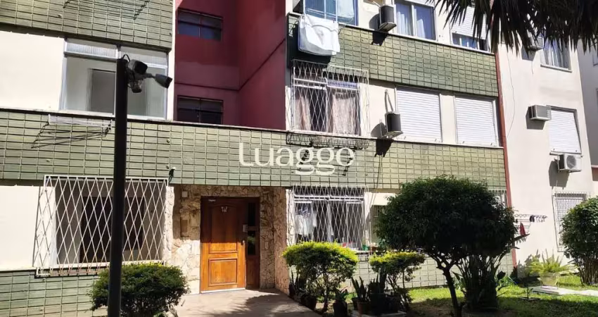 Apartamento de 2 dormitórios, living, cozinha, área de serviço e banheiro social.