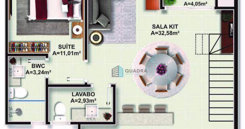 Apartamento Duplex com 3 dormitórios à venda, 129 m² por R$ 1.170.000,00 - Itacorubi - Florianópolis/SC