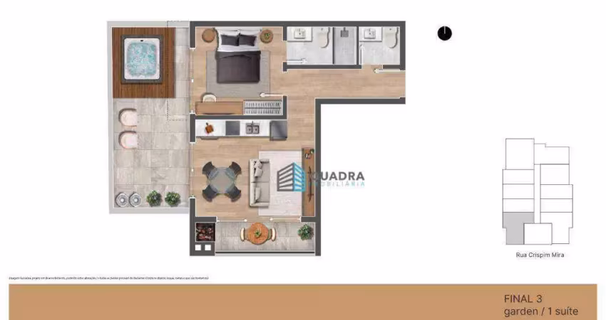 Apartamento garden a preço de custo, com área de lazer, no centro