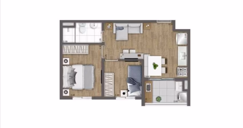 Apartamento à venda no Condomínio Inter Kazzas Interlagos em Interlagos em São Paulo - SP