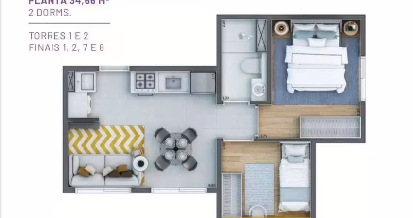 Apartamento com 2 quartos à venda na Avenida Victório Fornazzaro, Vila Sul Americana, Carapicuíba
