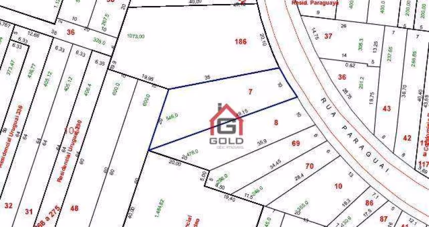 Terreno à venda, 500 m² por R$ 1.400.000,00 - Parque das Nações - Santo André/SP