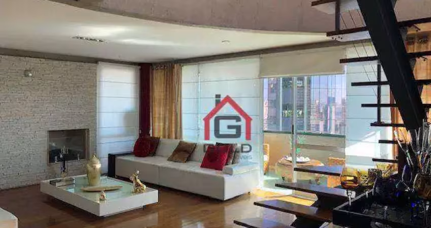 Cobertura com 5 dormitórios, 414 m² - venda por r$ 3.300.000,00 ou aluguel por r$ 15.800,00/mês - jardim - santo andré/sp