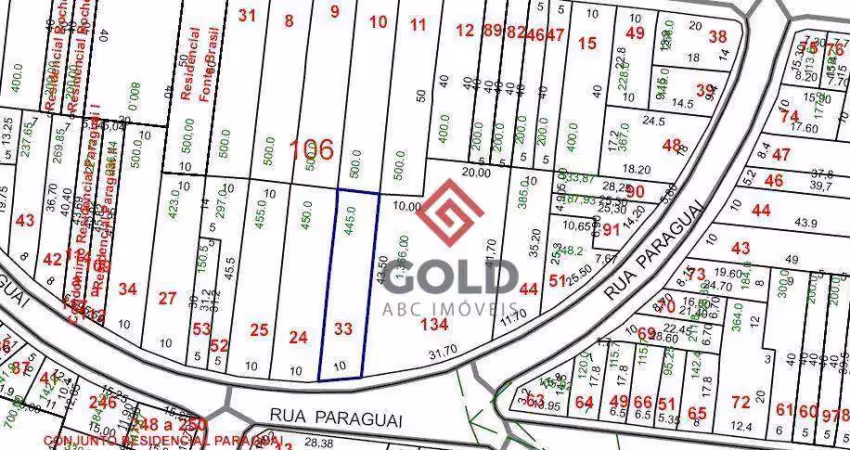 Terreno à venda, 445 m² por r$ 1.200.000,00 - parque das nações - santo andré/sp