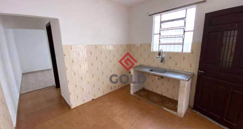 Casa com 1 dormitório para alugar, 38 m² por R$ 1.062,00/mês - Vila Curuçá - Santo André/SP