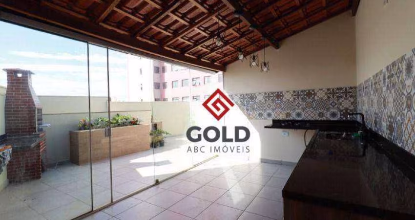 Cobertura com 2 dormitórios para alugar, 110 m² por R$ 2.800,01/mês - Vila Assunção - Santo André/SP