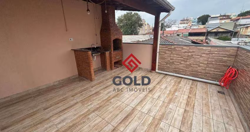 Cobertura com 2 dormitórios à venda, 80 m² por r$ 380.000,00 - parque erasmo assunção - santo andré/sp