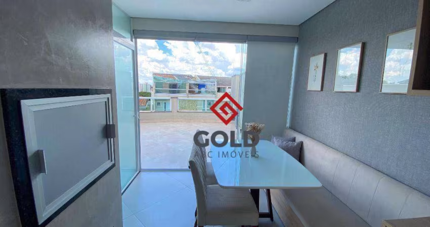 Cobertura com 2 dormitórios para alugar, 112 m² por R$ 3.730,00/mês - Vila Valparaíso - Santo André/SP