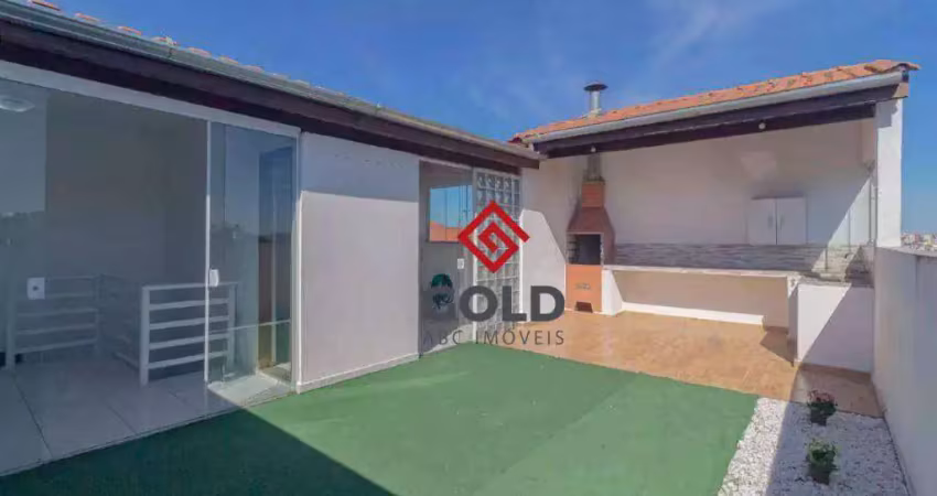 Cobertura com 2 dormitórios para alugar, 100 m² por r$ 2.590,00/mês - parque das nações - santo andré/sp