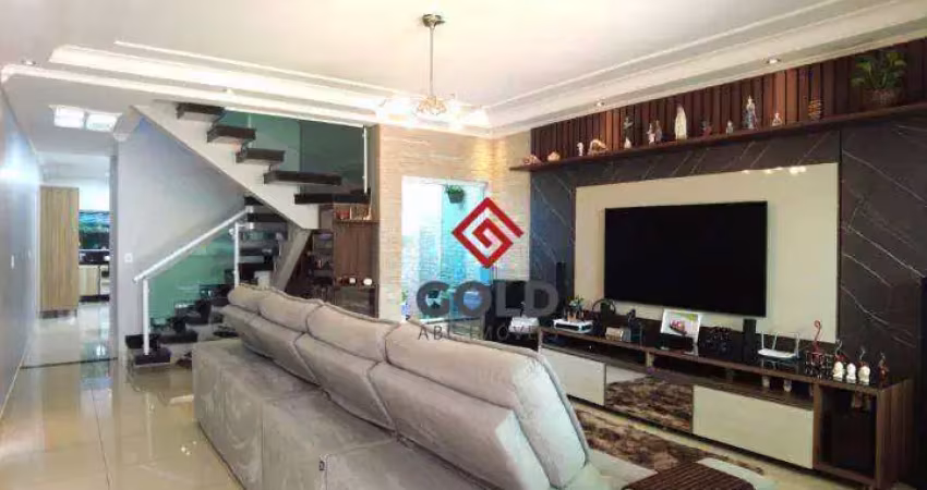 Sobrado com 3 dormitórios para alugar, 193 m² por r$ 6.660,00/mês - parque oratório - santo andré/sp