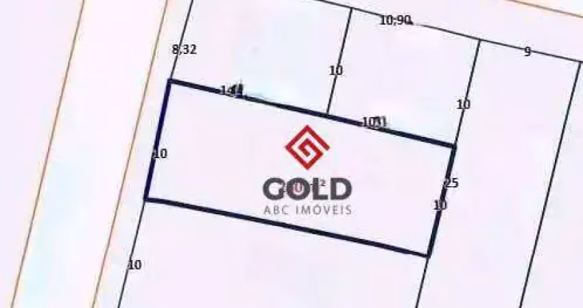 Terreno à venda, 245 m² por r$ 435.000,00 - jardim utinga - santo andré/sp