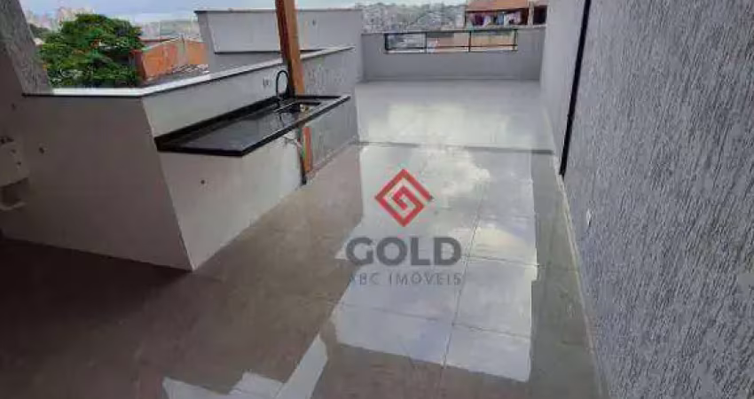 Cobertura com 2 dormitórios para alugar, 100 m² por r$ 3.330,00/mês - parque novo oratório - santo andré/sp