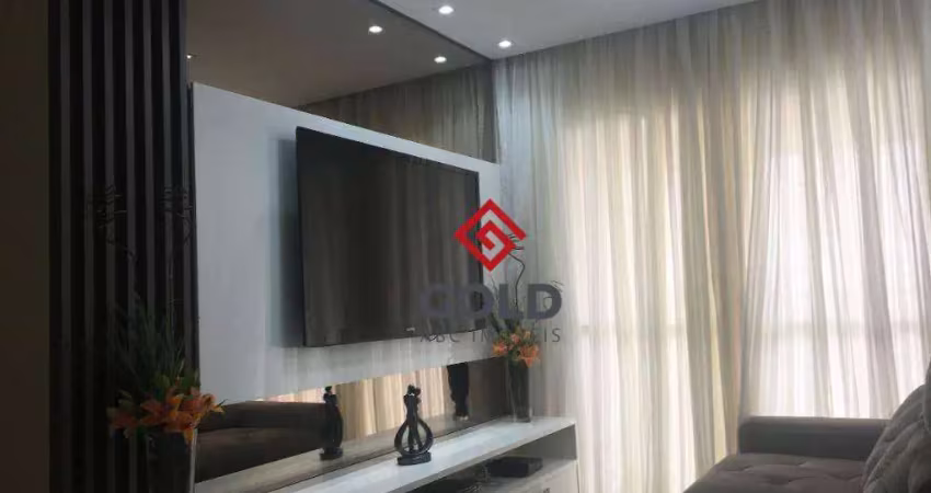 Apartamento com 3 dormitórios para alugar, 70 m² por r$ 6.392,00/mês - campestre - santo andré/sp