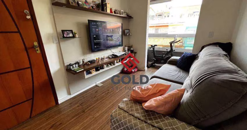 Apartamento com 2 dormitórios à venda, 54 m² por r$ 280.000,00 - jardim santo antônio - santo andré/sp