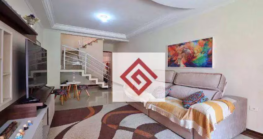 Sobrado com 3 dormitórios para alugar, 130 m² por r$ 4.600,70/mês - jardim - santo andré/sp