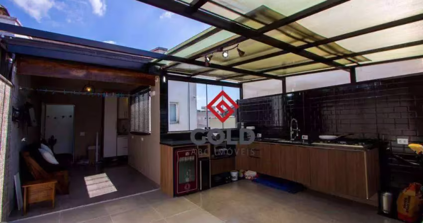 Cobertura com 2 dormitórios à venda, 74 m² por r$ 420.000,00 - vila junqueira - santo andré/sp