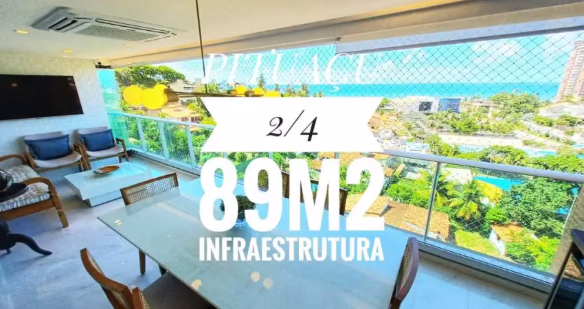 Apartamento de 2 quartos revertido 3/4 à venda em Pituaçu, Salvador-BA, com vista mar e infraestrutura completa! Venha conferir!