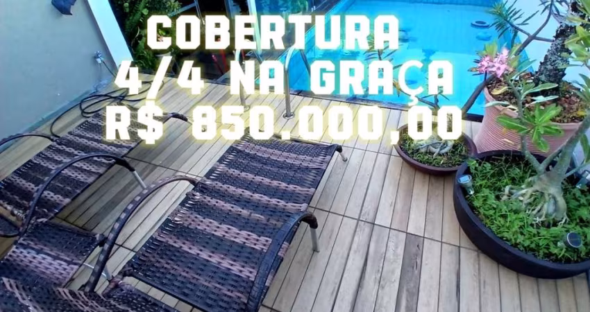 Cobertura Duplex Exclusiva na Graça: Seu Paraíso Particular! Venha conhecer essa incrível cobertura de 4 quartos, 2 suítes, com piscina, deck e área gourmet!