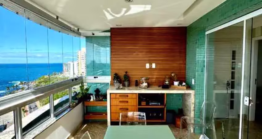 Apartamento de luxo na barra com vista mar frontal: 4 quartos, 3 suítes, 3 vagas - imperdível!