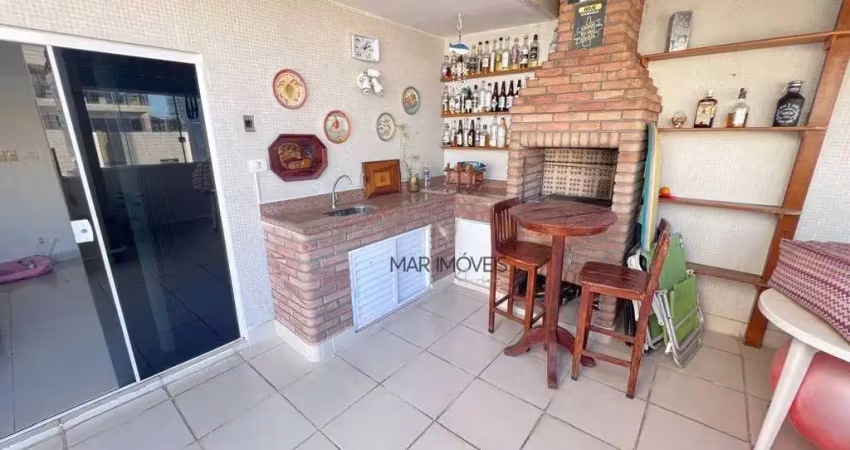Cobertura com 4 dormitórios à venda, 180 m² por r$ 720.000,00 - praia da enseada - guarujá/sp