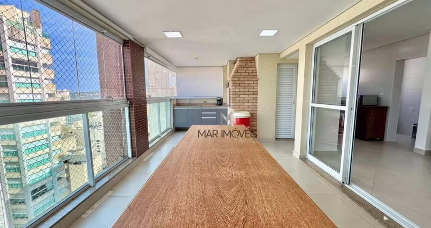 Apartamento novo com vista para o mar com 3 dormitórios à venda, 130 m² por R$ 850.000 - Enseada - Guarujá/SP