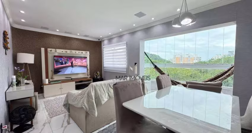 Apartamento com 3 dormitórios à venda, 100 m² por r$ 615.000 - praia das astúrias - guarujá/sp