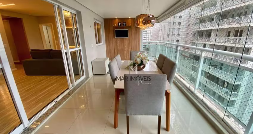Apartamento à venda em condomínio club na praia das astúrias com varanda gourmet, 3 dormitórios e 2 vagas