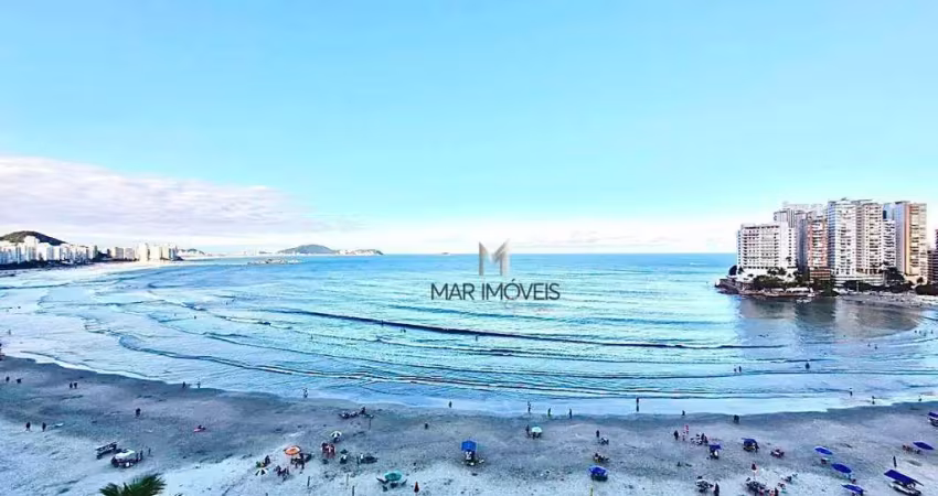 Espetacular apartamento de frente total para o mar na praia das astúrias, localização privilegiada, amplo, confortável, finamente decorado e mobiliado