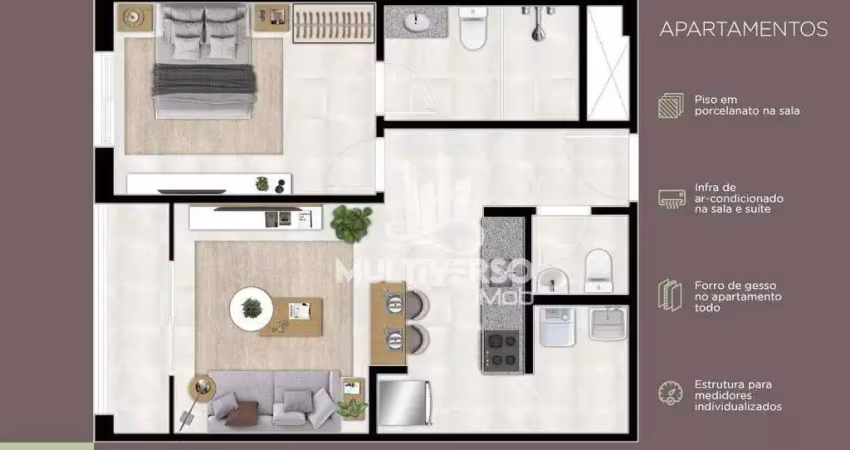 Apartamento à venda, 1 quarto no bairro aparecida em santos