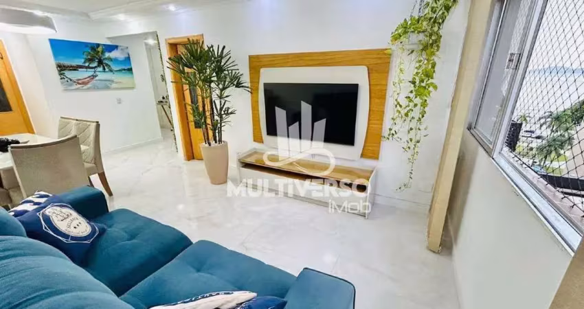 Apartamento vista mar com 3 dormitórios na ponta da praia em santos