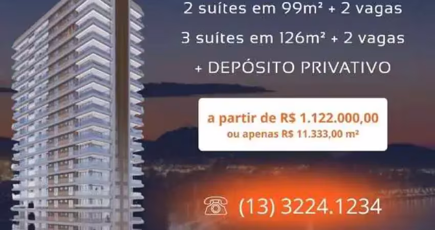 Apartamento à venda, 3 quartos no bairro ponta da praia em santos