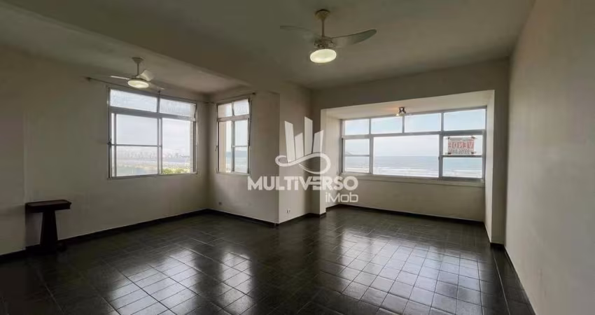 Vista Mar Incrível | Andar Alto | 160m² | 3 dorms, dependencia completa | Pompeia - Santos